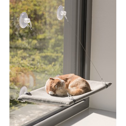 Fönsterdyna katt med sugkoppar