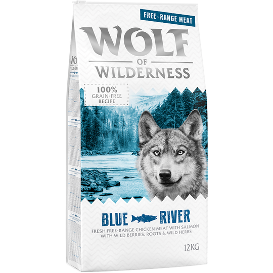 Wolf of Wilderness Adult Blue River - Free Range Chicken & Salmon - Ekonomipack: 2 x 12 kg