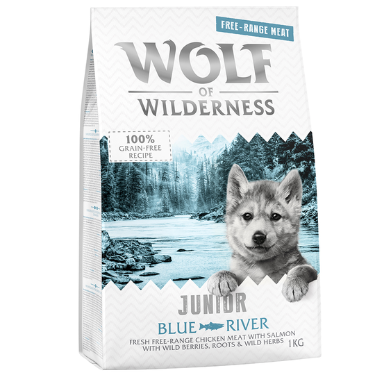 Wolf of Wilderness Junior Blue River - Free Range Chicken & Salmon - 5 x 1 kg
