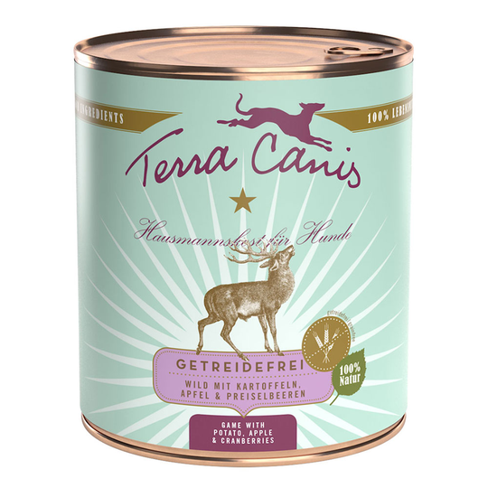 Terra Canis spannmålsfritt 6 x 800 g - Vilt med potatis, äpplen & lingon