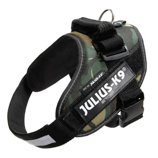 JULIUS-K9 IDC®-Powersele camouflage - Stl. 0: bröstomfång 58 - 76 cm