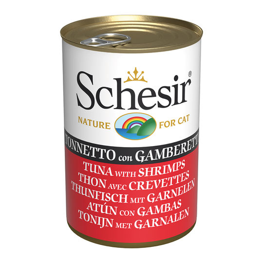 Ekonomipack: Schesir 12 x 140 g - Tonfisk & räkor i gelé