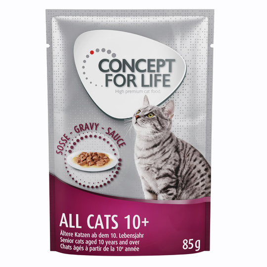 Concept for Life All Cats 10+ - förbättrad formel! - Som tillskott: 12 x 85 g Concept for Life All Cats 10+ i sås