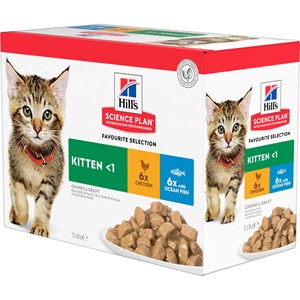 Kattmat Hill's Science Plan Kitten Menybox Kyckling/Fisk 12x85 g