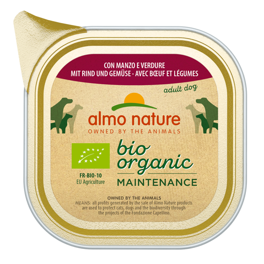 Almo Nature BioOrganic Maintenance 12 x 100 g - Eko nötkött & eko grönsaker