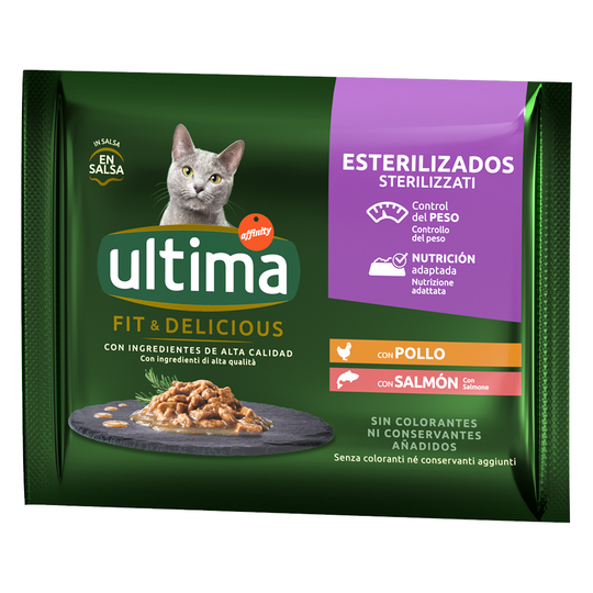 Ultima Cat Sterilized 48 x 85 g - Kyckling & lax