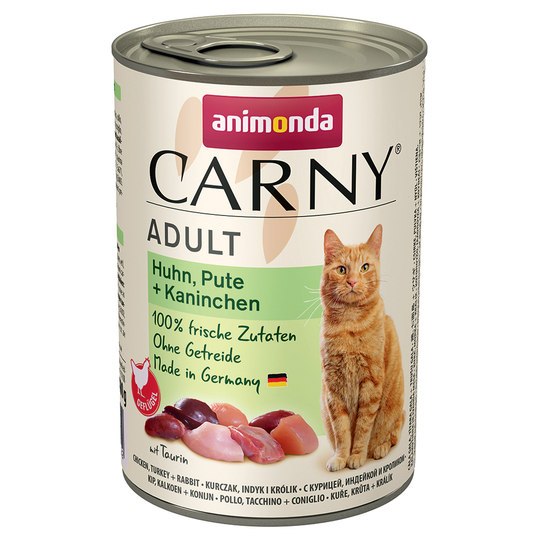 Ekonomipack: Animonda Carny Adult 24 x 400 g Kyckling, kalkon & kanin