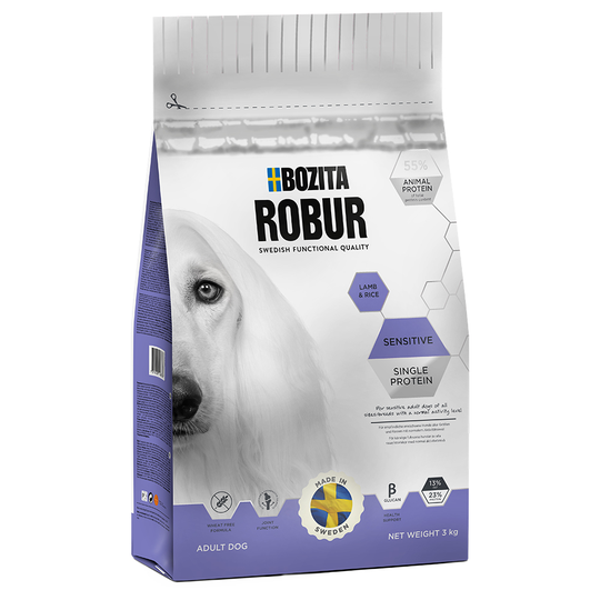 Bozita Robur Sensitive Single Protein Lamm & ris - 3 kg
