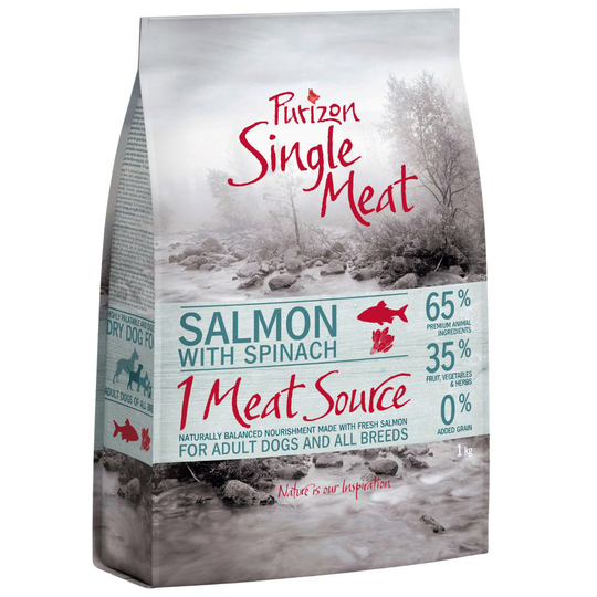 Purizon Single Meat Adult Salmon & Spinach - spannmålsfritt - 4 kg