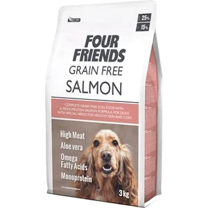 Hundfoder Four Friends Grain Free Salmon, 3 kg