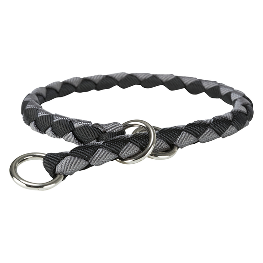 Trixie Cavo Pull Stop halsband svart/grafit - Stl. M: 39 - 45 cm halsomfång, ø 12 mm