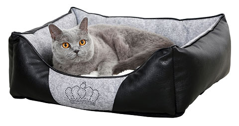 Kattbädd Crown svart grå