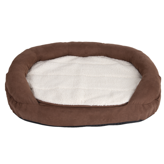 Memory oval hundsäng, brun - L 117 x B 72 x H 24 cm