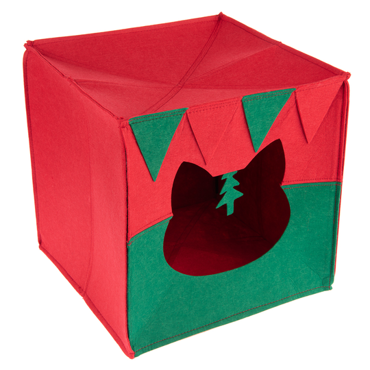 Felty kattgrotta - L 33 x B 33 x H 33 cm