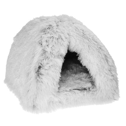 Kattiglo med långhårig fleece Grå