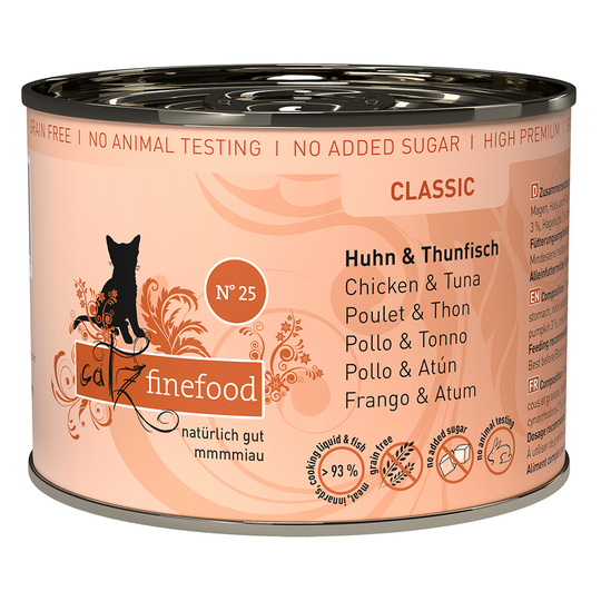 Ekonomipack: catz finefood på burk 12 x 200 g - Kyckling & tonfisk