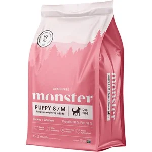 Hundfoder Monster Dog Grain Free Puppy Small/Medium Turkey/Chicken, 2 kg