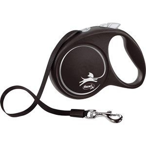 Koppel Flexi Black Design med Band M 5 m Silver