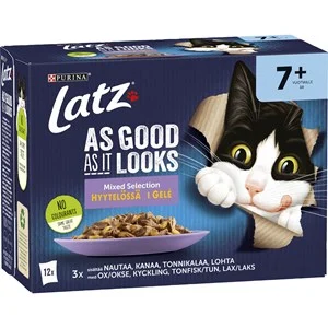 Kattmat Latz Menybox Senior Mixed Selection i gelé, 12x85 g