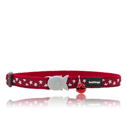 Katthalsband Stars red