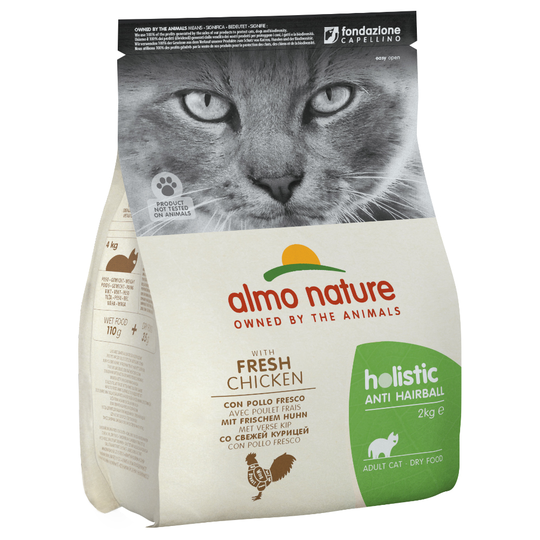 Ekonomipack: 2 x 2 kg / 4 x 2 kg / 2 x 12 kg Almo Nature Holistic Anti Hairball Chicken & Rice (2 x 2 kg)