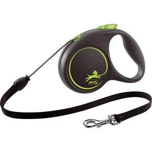 Koppel Flexi Black Design M 5 m Grön