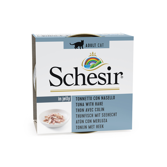 Ekonomipack: Schesir gelé 48 x 85 g - Tonfisk & kummelfisk