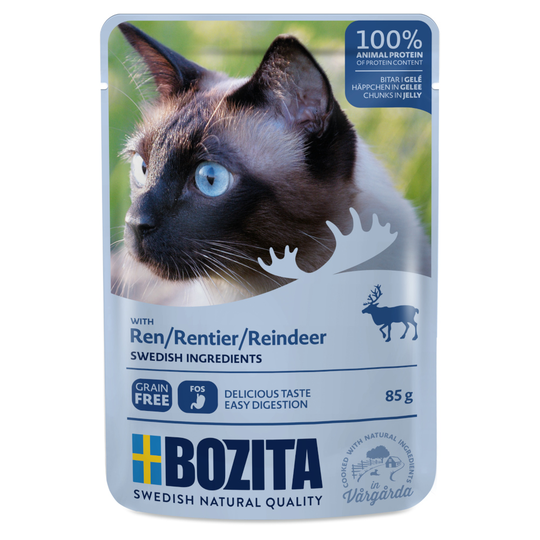 Bozita bitar i gelé Pouch 12 x 85 g - Älg
