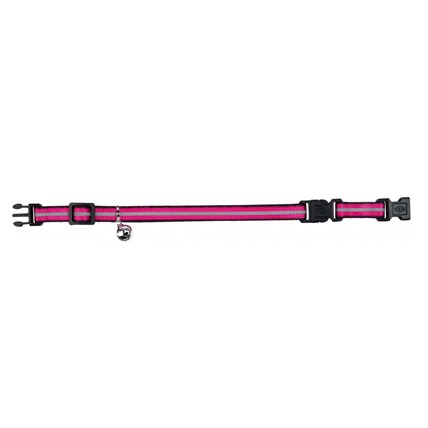 Katthalsband reflex med dubbla safty knäppen rosa