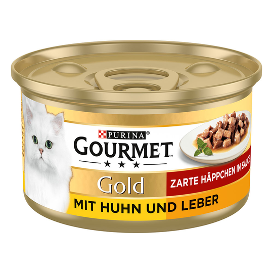 Gourmet Gold Bitar i sås 12 x 85 g - Kyckling & lever