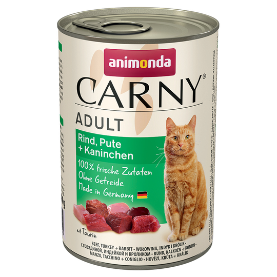 Animonda Carny Adult 6 x 400 g - Nötkött, kalkon & kanin