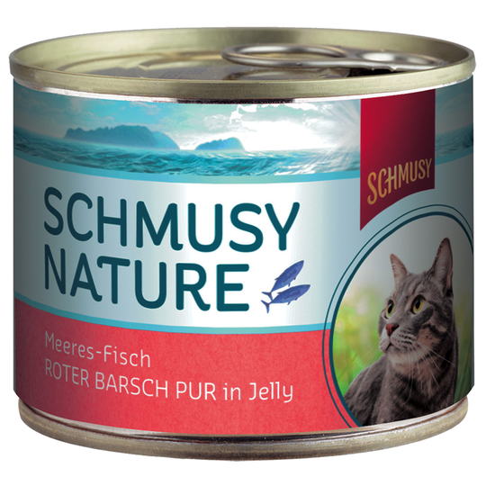 Ekonomipack: Schmusy Nature Fish 24 x 185 g - Röd abborre Pur