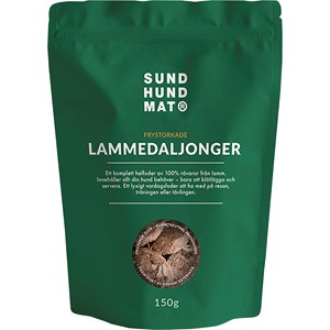 Hundgodis Sund hundmat Frystorkade lammedaljonger 150 g