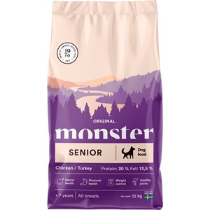 Hundfoder Monster Dog Original Senior Chicken/Turkey 12 kg