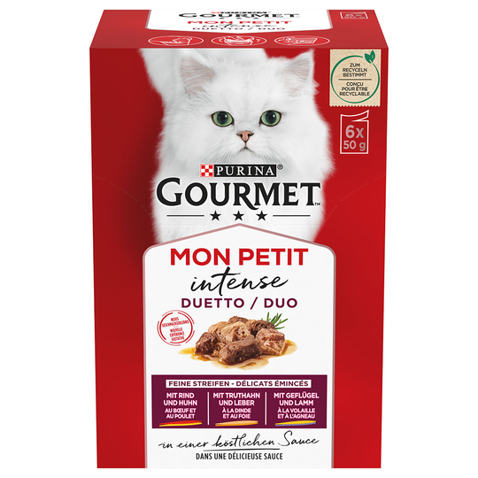 Gourmet Mon Petit 6 x 50 g - Duetti: Nötkött/Kyckling