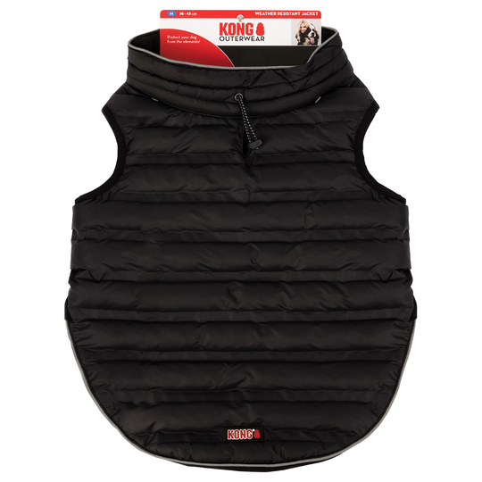 KONG OUTERWEAR Parachute Puffer väst, svart - ca 51 cm rygglängd (stl. L)