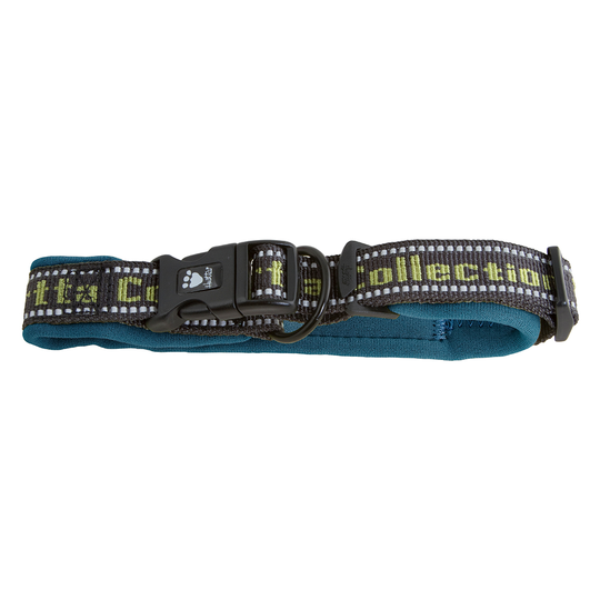 Hurtta vadderat halsband, enbärsblått - Stl. 50-60: 48-60 cm halsomfång, B 40 mm