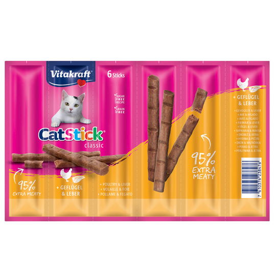 Vitakraft Cat Stick Mini - 6 x 6 g Fjäderfä & lever