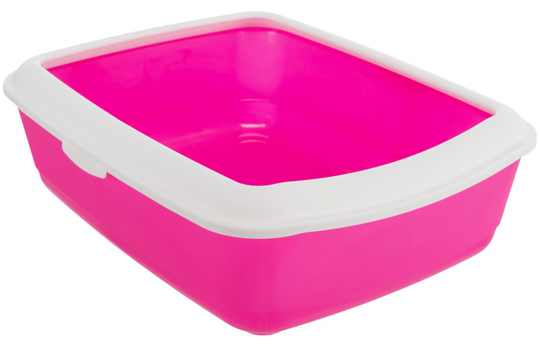 Classic litter tray rosa med vit sprättkant