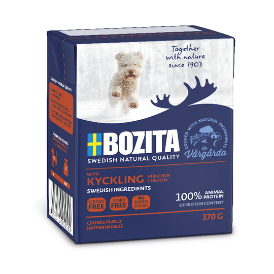 Ekonomipack: Bozita Chunks in Jelly 24 x 370 g - Kyckling & ris