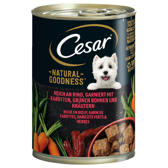 4 + 2 på köpet! 6 x 400 g Cesar Natural Goodness - Nötkött