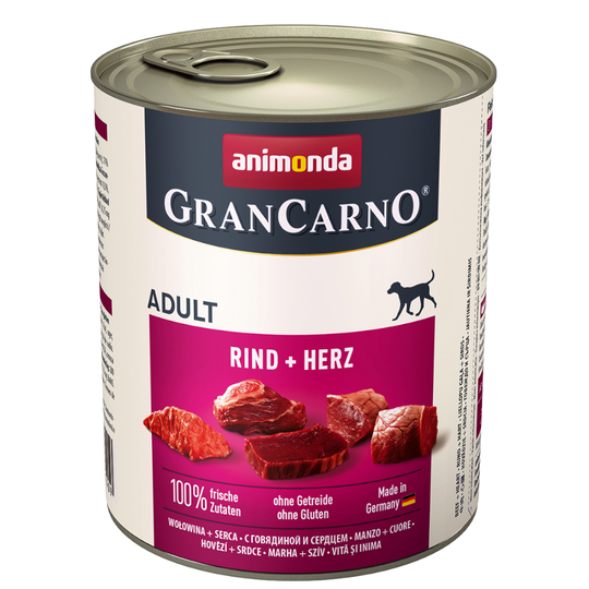 Ekonomipack: Animonda GranCarno Adult 12 x 800 g - Nötkött & hjärta