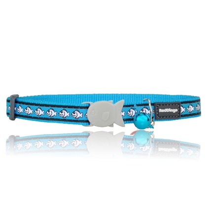 Katthalsband fashion fisk reflex turkos