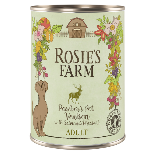 Sparpris! Rosie's Farm 24 x 400 g - Venison & Pheasant with Salmon