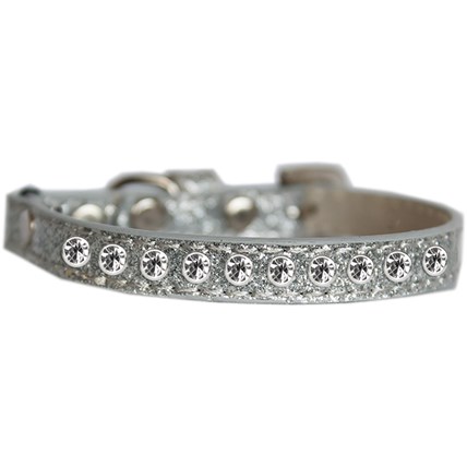 Katthalsband Strass Glittrigt Silver