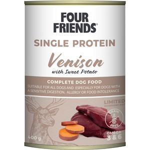 Hundfoder Four Friends Single Protein Venison & Sweet Potato 400 g