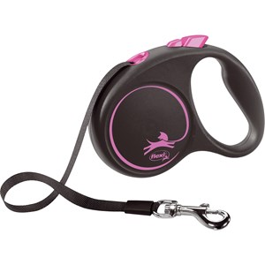 Koppel Flexi Black Design med Band S 5 m Rosa