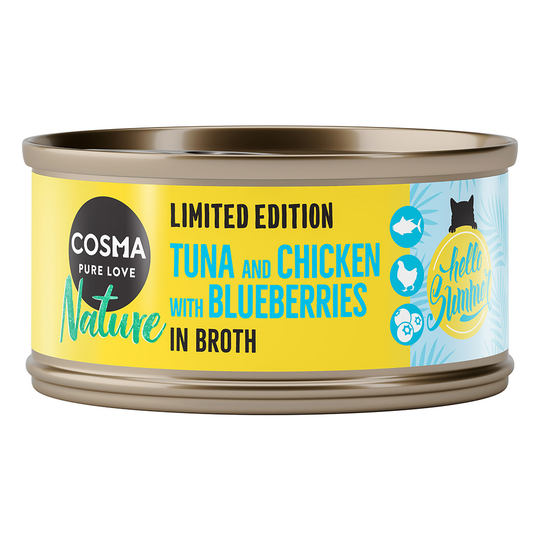 Cosma Nature Summer Edition: Tonfisk & kyckling med blåbär - 6 x 70 g