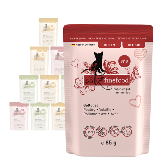 catz finefood Kitten 85 g portionspåse - 12 x 85 g Mix (3 sorter)