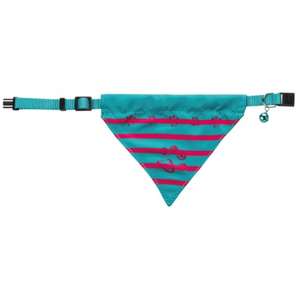 Katthalsband med scarf Turkos
